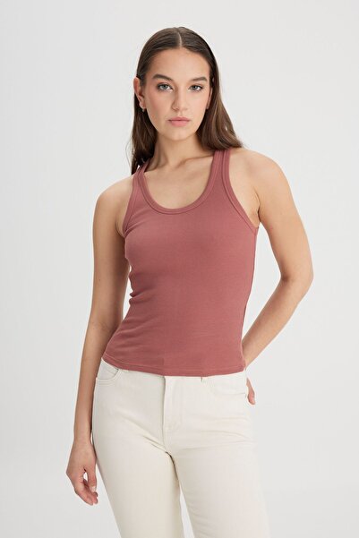 Lee Slim Fit Dar Kesim Kiremit Rengi Tişört