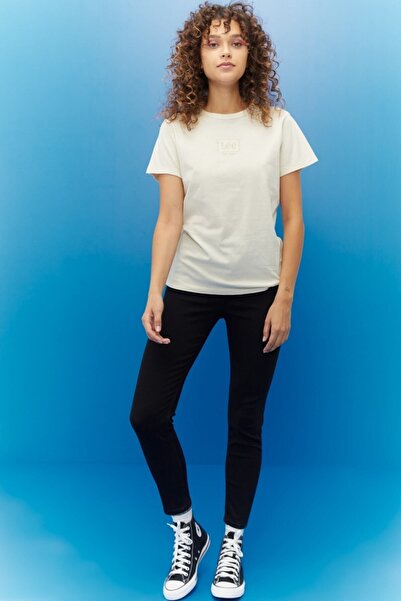 Lee Slim Fit Slim Fit 100% Cotton Crew Neck Ecru T-Shirt