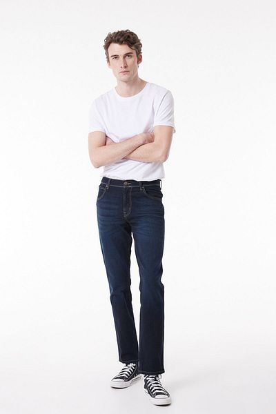 WRANGLER Pánské modré elastické džíny Texas Jean Denim Slim Fit Slim Fit s pravidelným pasem