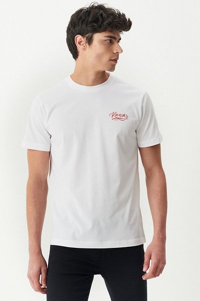 Riders by Lee Μπλουζάκι με λαιμόκοψη εκρού Regular Fit