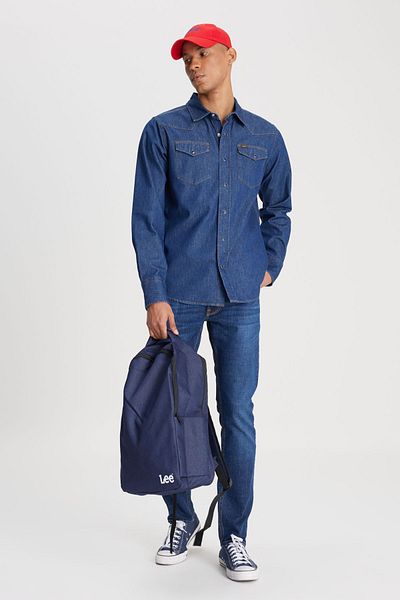 Lee Πουκάμισο τζιν Navy Blue Regular Fit - 100% βαμβάκι
