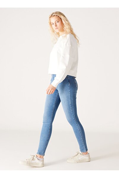 WRANGLER High Waist Super Narrow Leg Skinny Fit Light Blue Women's Denim Trousers W27H017404-Light Blue