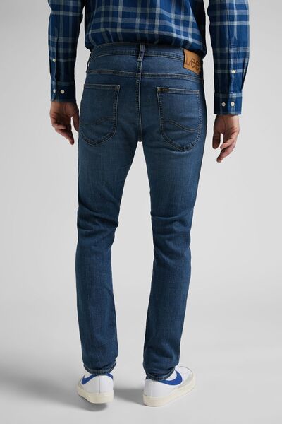 Lee Luke Slim Fit Dar Kesim Düşük Bel Dar Paça Mavi Erkek Esnek Jean Denim Kot Pantolon