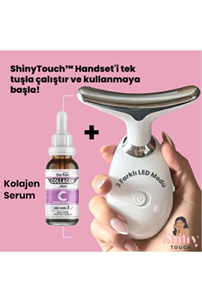 ShinyTouch Yüz 3 Ledli Ems Güzellik Cihazı(GIDI,SARKMA, SİVİLCE, YÜZ GENÇLEŞT...