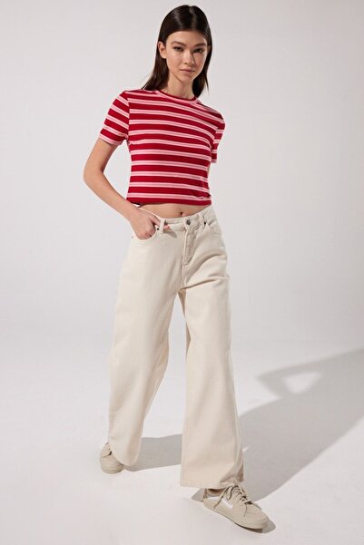 Lee StellaaLineFit- High Waist Wide Leg Ecru Jeans