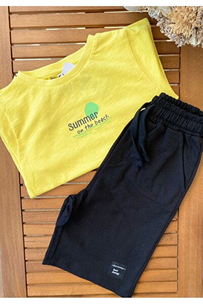 Baby BabyAden - P Pamuk u Palm B Štampano majica i C Sa džepovima set šortsa ...