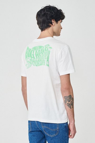 Lee T-Shirt mit Rundhalsausschnitt, 100 % Baumwolle, reguläre Passform, gebrochenes Weiß