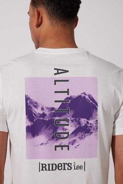 Riders by Lee Μπλουζάκι White Crew Neck 100% βαμβακερό κανονική εφαρμογή