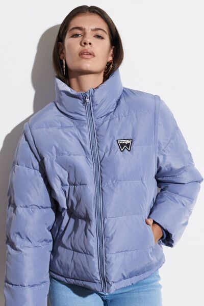 WRANGLER Regular Fit Bisiklet Yaka Kolları Çıkabilen Şişme Mont