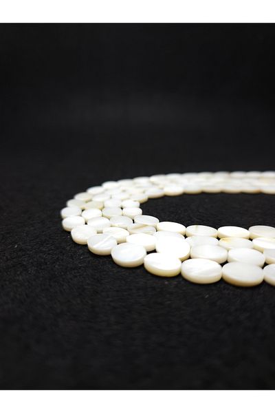 Yüksel Boncuk Natural Stone Oval Cut Mother of Pearl String