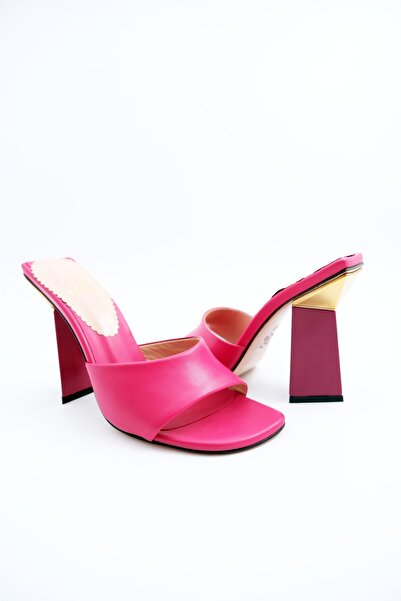 FOLLİNİ White Genuine Leather Women's Slippers