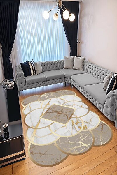 YTR HOME Dijital Baskı Yıkanabilir Kaymaz Taban Dekoratif Salon Mutfak Halısı...