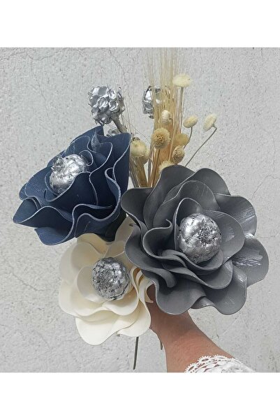 kutmen ترتيب زهرية مصنوعة يدويًا من اللاتكس بما في ذلك الزهور الجافة (زهرة صن...