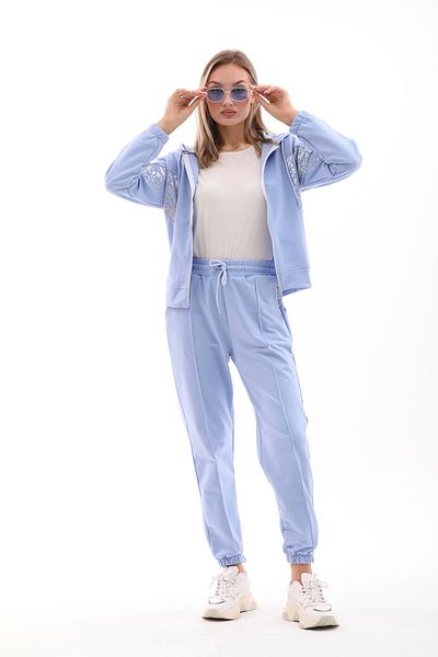 WestBound Γυναικείο αθλητικό σετ Foil Printed - Casual Σετ δύο τεμαχίων BABY BLUE