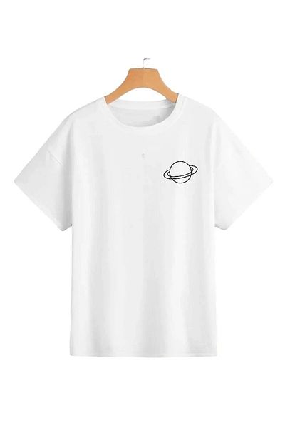 DAXİS Sportwear Company Barevné dětské tričko Saturn – s potiskem, tričko s výstřihem, dívky a chlapci