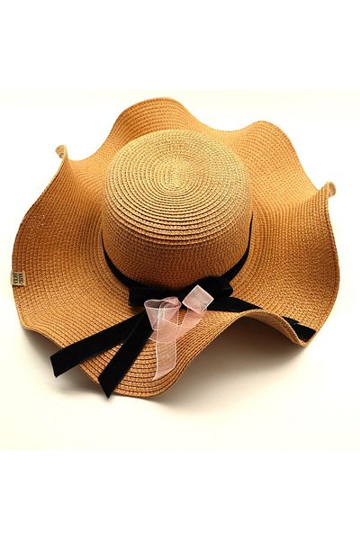 Asyabayrak Black-Pink Ribbon Straw Hat