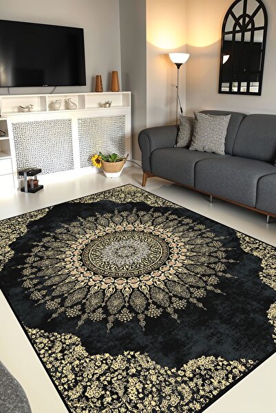 YTR HOME Dijital Baskı Yıkanabilir Kaymaz Taban Dekoratif Salon Mutfak Halısı...