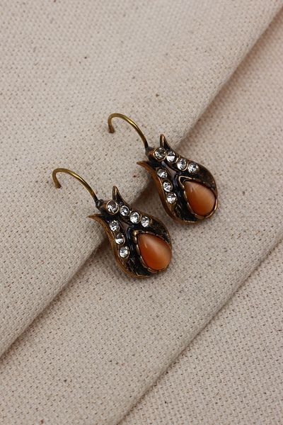 Süspüs Accessories Authentic Orange Jewelled Earrings