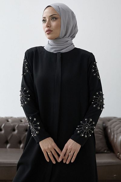 InStyle Μαύρο μαργαριτάρι και πέτρα Λεπτομερές Ferace