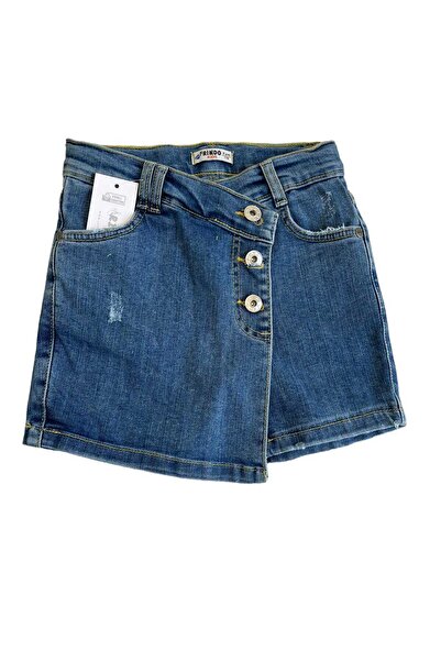 RİNDO Kız Çocuk Kot Jean Şort Etek