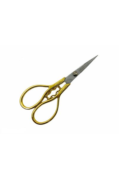 OzanTuhafiye Vintage Sewing Embroidery Promise Engagement Scissors M15 Gold