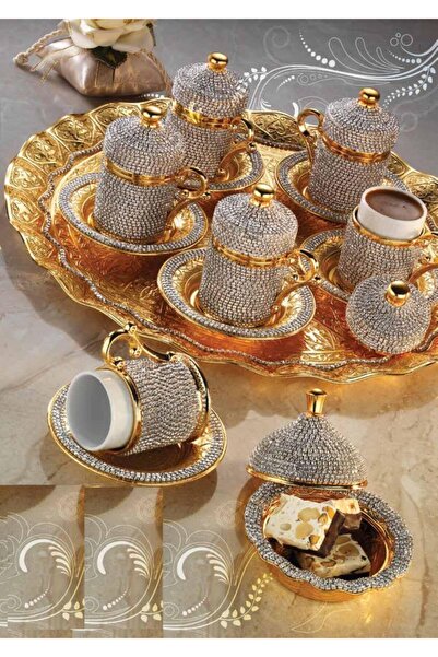 Artdeco Taşlı Çay Takımı