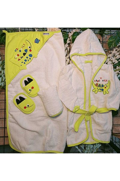 Miniworld 5 Piece Crocodile Bathrobe Set