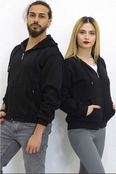 Bellingham+Stanley Schwarzer Unisex-Sweat-Cardigan mit Reißverschluss