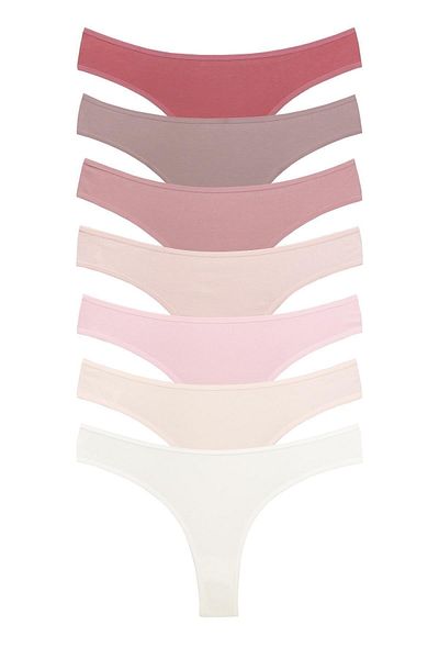 Dominant Chiloți din lycra din bumbac brazilian de culoare moale pentru femei, pachet de 7 27000-602