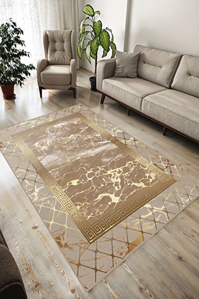 YTR HOME Dijital Baskı Yıkanabilir Kaymaz Taban Dekoratif Salon Mutfak Halısı...