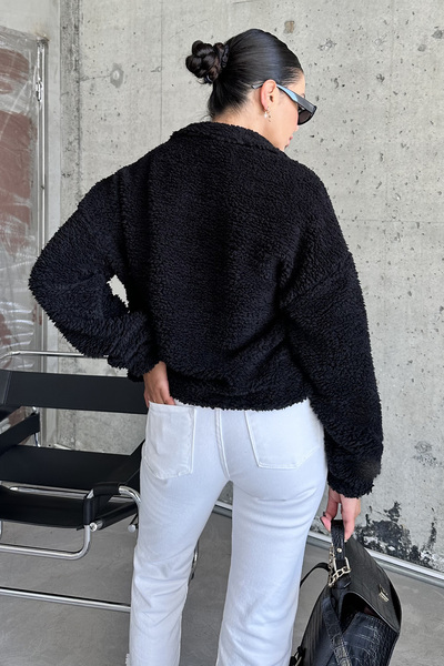 MODAGEN Stehkragen-Lamm-Teddy-Stoff-Damen-Polar-Sweatshirt