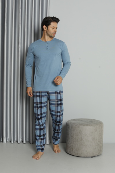 BLUES Men's Long Sleeve Glisa Pajama Set