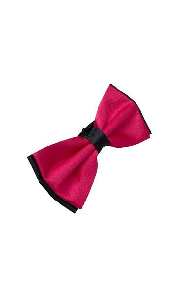Brianze Fuchsia Satin Bow Tie - Black