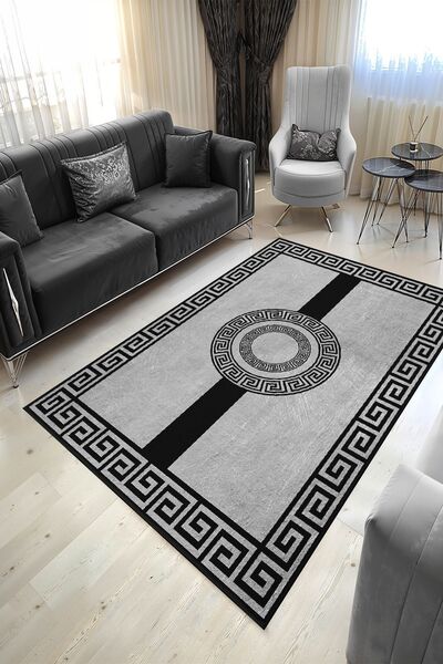 YTR HOME Dijital Baskı Yıkanabilir Kaymaz Taban Dekoratif Salon Mutfak Halısı...