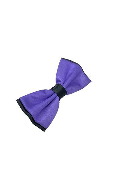 Brianze Black Satin - Dark Lilac Bow Tie