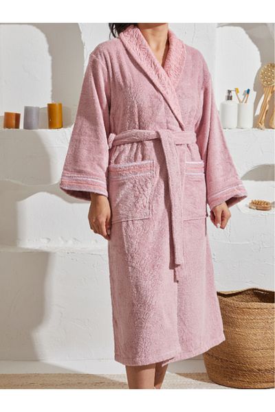 Homelover Halat de baie Shalyaka pentru femei, 100% bumbac, roz cu design special