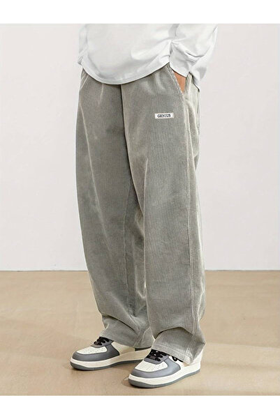 GENIUS STORE Oversize Pantolon Erkek Pantolon Oversize Kadife Pantolon Pantol...