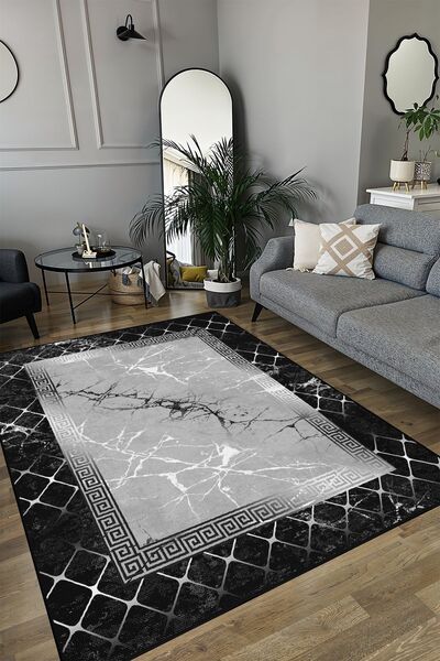 YTR HOME Dijital Baskı Yıkanabilir Kaymaz Taban Dekoratif Salon Mutfak Halısı...