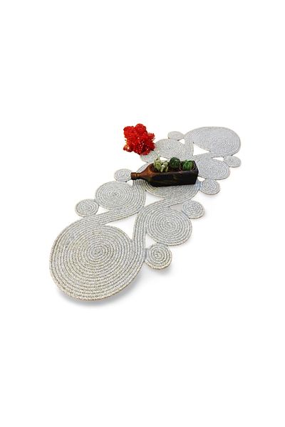 HomeTurko Galaxy Woven Jute Wavy Runner - Επιτραπέζιο Τραπεζάκι σαλονιού Unite Cover Home Decor