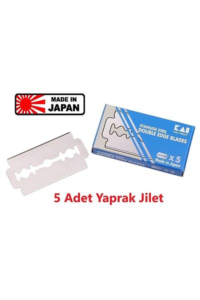 Kai Japanese Full Razor 5 Pieces Full Leaf Razor Beard Shaving Razor Double Edge Classic Shaving Blade Set of 5