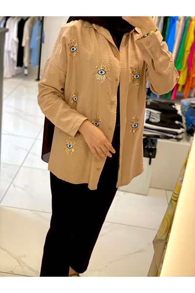 MEFA GİYİM Stylish Shirt with Stone Detail