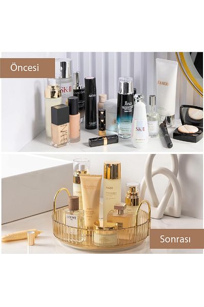 UNIQUE ME Amber Yellow Makeup Organizer - Cosmetic and Jewelry Organizer, for Kitchen and Bathroom
