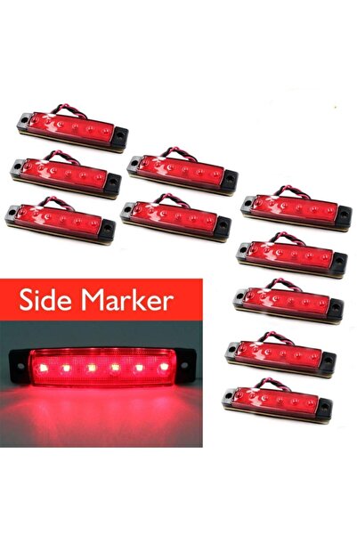 Emr Dorse Parmak Lamba 12 -24 Volt 6 Ledli Kırmızı Renk 10 Adet Parmak Led Dorse Kamyon Led Kırmızı