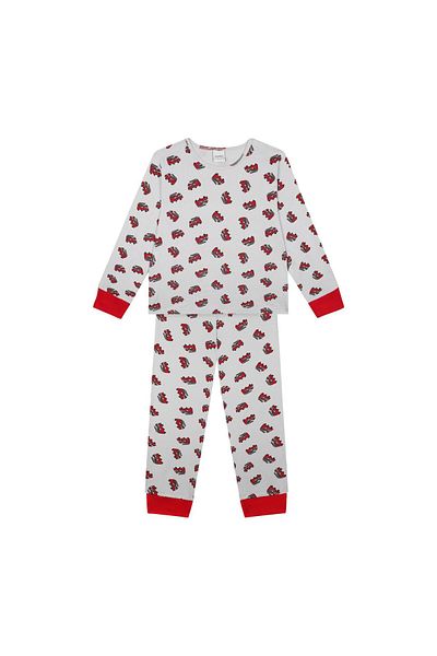 Antebies Fire Truck Long Sleeve Pajamas Set