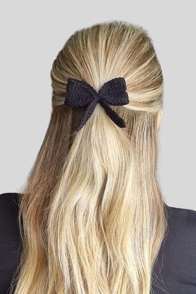 KRIMO Women's Knitted Elastic Bow Hair Clip