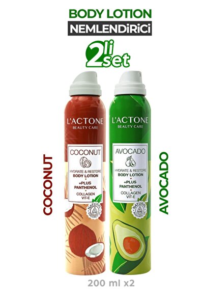 L'ACTONE Avocado & Coconut Panthenol Plus Body Lotion 2'li Set