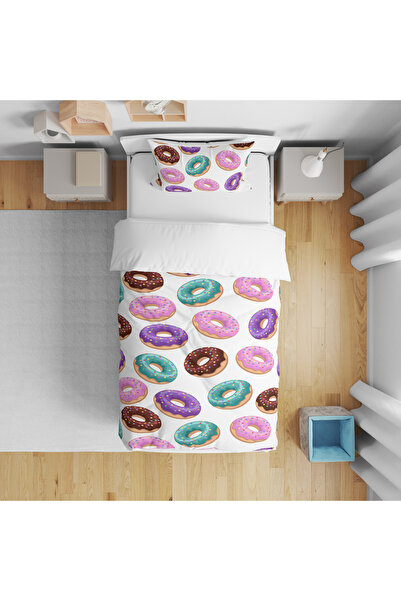 Fortek Home 3d Digital Printed Single Duvet Cover Set - Elasticless (donut)Ne...