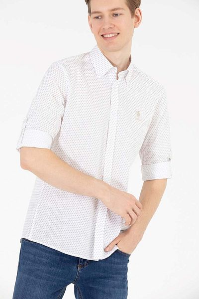 U.S. Polo Assn. ΠΟΛΟ Η.Π.Α. G081GL 004158409   Ανδρικό πουκάμισο Fudge Stone Color - Μέγεθος L
