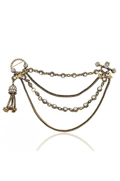 Bayemeyc Festa Püsküllü Zincir Broş