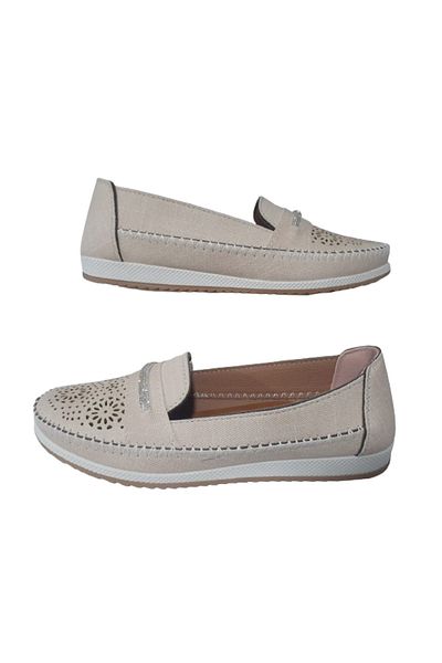 Ayzen Γυναικείες ορθοπεδικές μπαλαρίνες Cream Stone 4 Point - Daily Stylish ayznn65-02